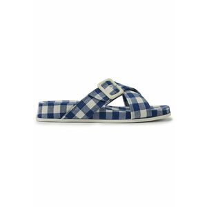 Papuci din material textil cu catarama Atonik - Alb/Albastru imagine