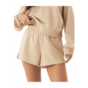 Pantaloni scurti Ramu bej deshis - Bej deschis melange imagine