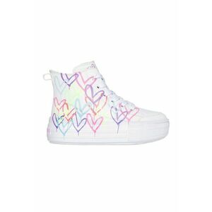 Pantofi sport high-top de piele ecologica Street - Alb/Multicolor imagine