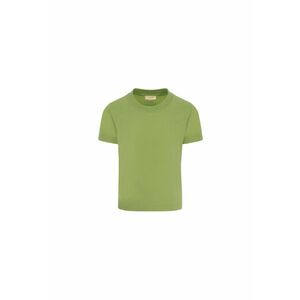 Tricou uni cu decolteu la baza gatului - Verde lime imagine