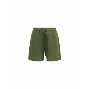 Pantaloni scurti din amestec de in cu snur - Kaki imagine