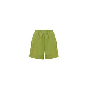 Pantaloni scurti din amestec de in cu talie elastica - Verde lime imagine