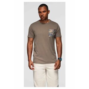 Tricou din bumbac cu buzunar imprimat OM-TSPT-0227 - Verde inchis imagine
