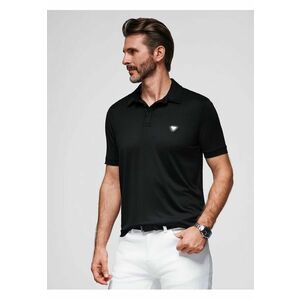 Tricou polo elegant din tesatura elastica OM-POSS-0150 - Negru imagine