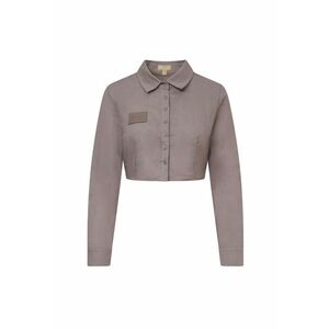 Camasa crop cu maneci lungi - Gri imagine