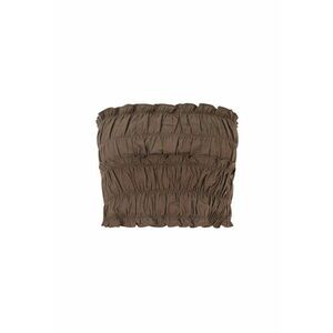 Top din amestec de in cu insertii elastice - Caramel imagine