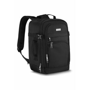 Rucsac voiaj - Negru - 40x20x25 cm - pentru avion - curele de compresie - atasabil la troler - 20L - ZG895 imagine