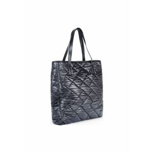 Geanta dama piele - Shopping bag 2 matlasat - negru - 35x8x35 cm imagine