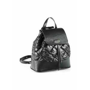 Geanta dama piele - Rucsac mic matlasat - negru - 30x9x30 cm imagine