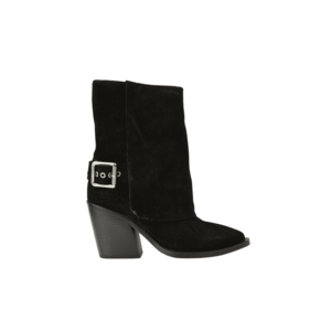 Ghete elegante - dama - XS70016A negru - piele intoarsa - cu toc - Negru imagine