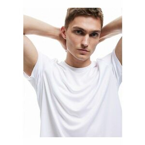 Tricou supradimensionat cu imprimeu text - Alb imagine