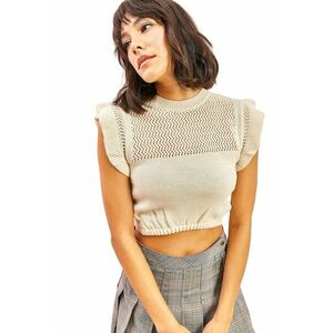 Top dama - Tricot - Alb - imagine