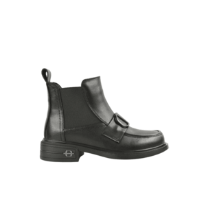 Ghete casual piele naturala neagra - Negru imagine