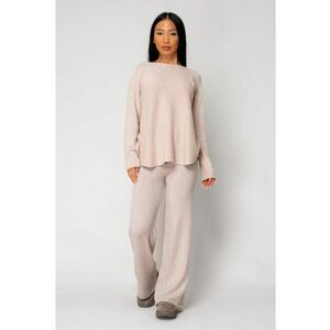 Set Vellera Pulover si Pantalon lung Beige 18293 - Bej imagine