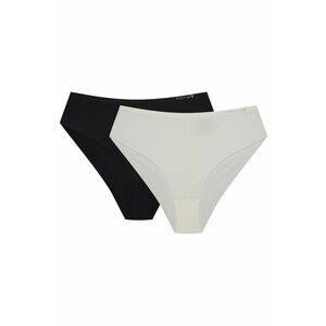 Chiloti dama cu talie inalta - set de 2 perechi negru - alb Pepper - Negru imagine