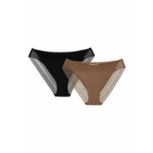 Chiloti figi dama - set de 2 perechi bej-negru Pakis - Bej imagine