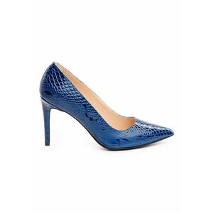 Pantofi dama model 1206 piele animal print albastru - Albastru imagine