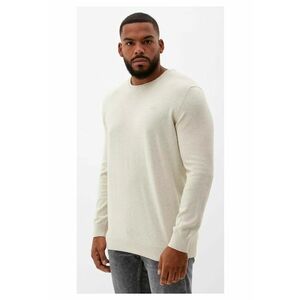 Big Sizes Pulover barbati big sizes - cu decolteu la baza gatului - Crem imagine