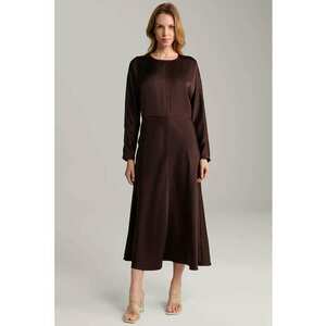 Rochie lunga satinata - cu fermoar la spate - Maro imagine