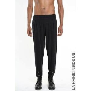 -Pantaloni regular fit cu nasturi la gleznă imagine