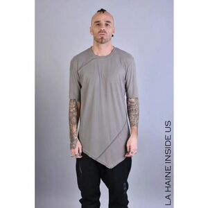 Tricou asimetric din modal - Gri imagine