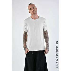 Tricou transparent regular fit cu guler rotund - Alb imagine