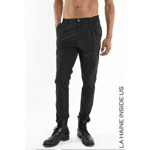 -Pantaloni regular fit cu elastic în talie LH3 - Negru imagine