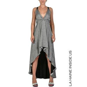 Rochie asimetrica cocktail - inchidere prin fermoar la spate si talie elastica - Negru imagine