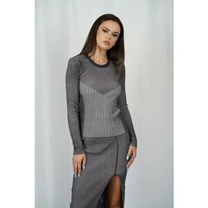 Pulover slim fit - cu mânecă lungă - Gri imagine