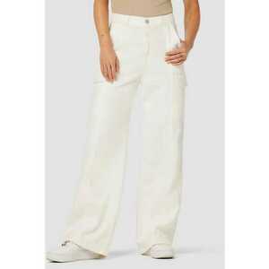 Blugi cargo din denim - cu buzunare laterale aplicate HD1 - Alb imagine