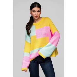 Pulover colorat LW-SWSW-0108 - Galben imagine