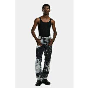 Blugi cu croi clasic cu imprimeu tie dye - Gri imagine