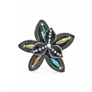 Brosa aurie - forma de floare - cu perlute si pietre - Rino C1 imagine