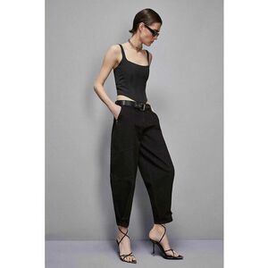 Blugi largi cu nasture la gleznă - Negru imagine