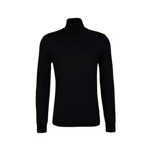 Bluză cu guler înalt cu croi clasic - Negru imagine
