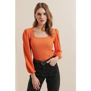 Bluza dama - HiCCUP - decolteu patrat - poliester/lycra - portocaliu imagine