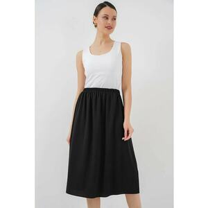 Fusta midi - HiCCUP - tricotata - talie elastica - neagra - textil imagine