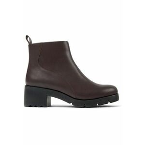 Ghete de piele cu toc masiv Wanda 170199 - Maro imagine