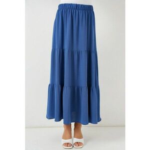 Fusta maxi texturata HiCCUP - albastru - poliester/elastan - croiala standard imagine