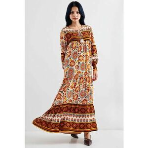 Rochie maxi dama - HiCCUP - inchidere cu snur - viscoza - multicolor imagine