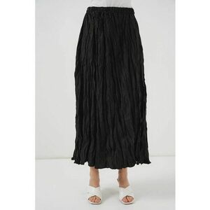 Fusta maxi texturata HiCCUP cu captuseala - neagra - poliester imagine