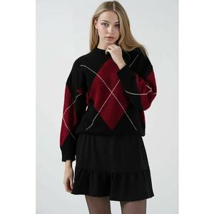 Fusta mini - HiCCUP - texturata - detalii cu volane - negru - poliester-lycra imagine