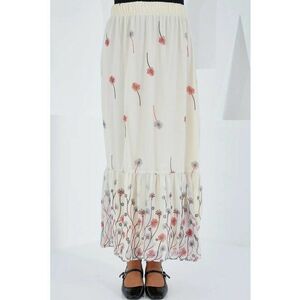 Fusta maxi - HiCCUP - imprimeu floral - bej - poliester imagine