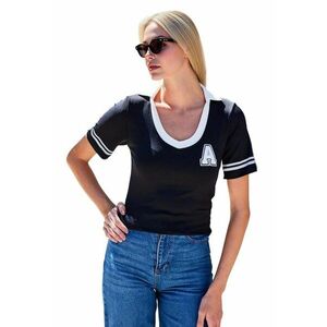 Tricou polo - Tricot - Negru imagine
