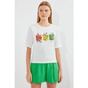 Tricou dama HiCCUP cu imprimeu alb - Alb imagine