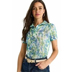 Tricou polo - Bumbac/Lycra - Verde/Albastru imagine