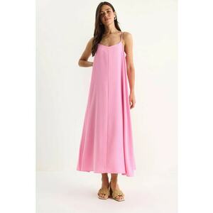 Rochie maxi dama - HiCCUP - poliester/bumbac - roz imagine