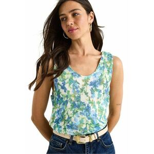 Maiou - Floral - Bumbac/Lycra - Verde/Albastru imagine