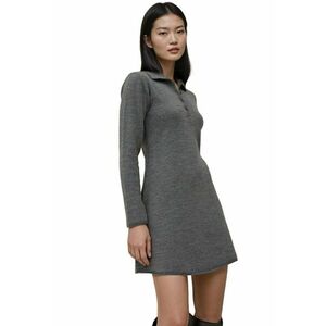 Rochie dama - guler polo - gri - tricot imagine