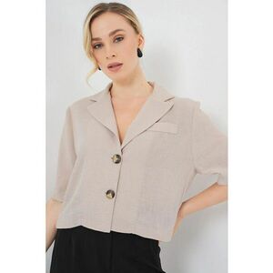 Sacou dama poliester/lycra - croiala dreapta - bej imagine